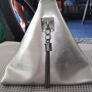 Silver Women's Bag with Tassel